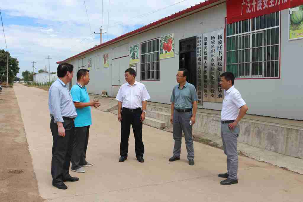 省残联朱峰理事长同扶贫基地负责人交流基地辐射带动情况