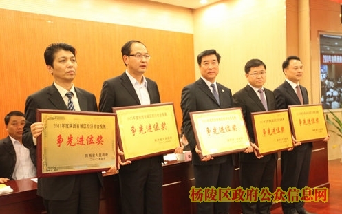 我区获得陕西省城区经济社会发展争先进位奖