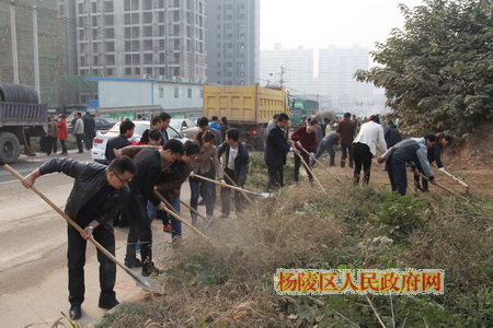 我区机关干部再次走上街头集中整治环境卫生